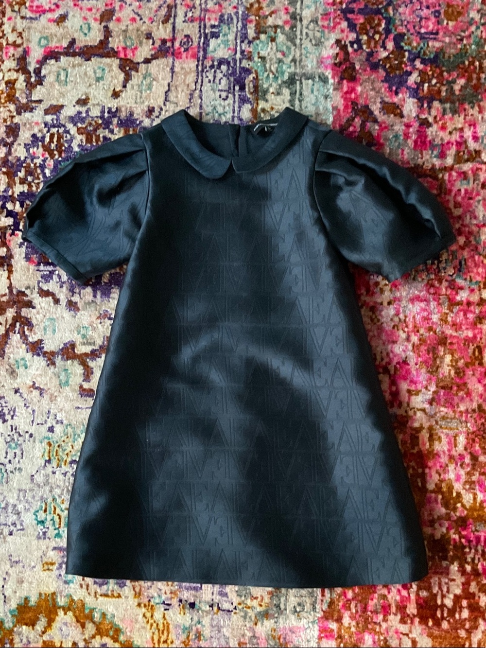 Emporio Armani Black Peter Pan Collar Formal Kids Dress